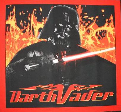 FLAW ON FABRIC Star Wars Darth Vader Pillow / Cushion Panel - Click Image to Close